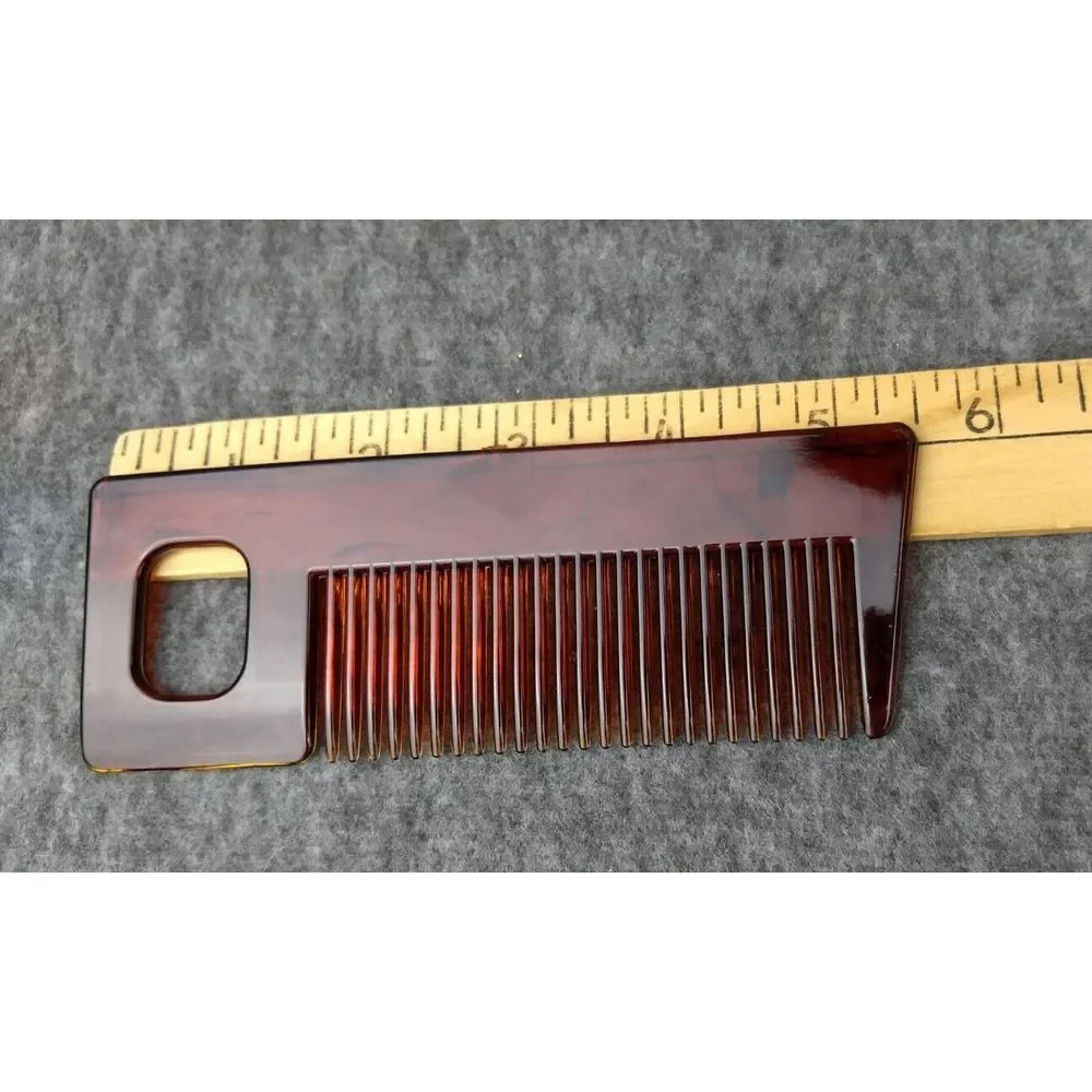Comb &‎ Mirror Purse Set Blue Storage Case Faux Tortoise VTG 70s/80s Travel NEW